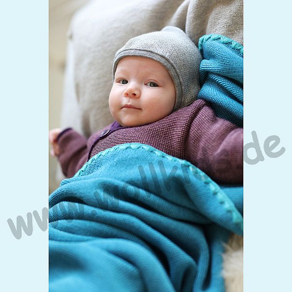 Baby-Decke Kuscheldecke Schmusedecke Babydecke Decke Merino Schurwolle 80 x 90cm 