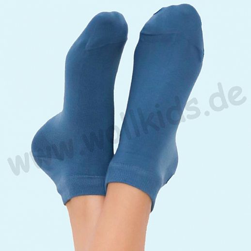 ALBERO - BIO Baumwolle - Damen- und Herren- Sneakerssocke denim blau