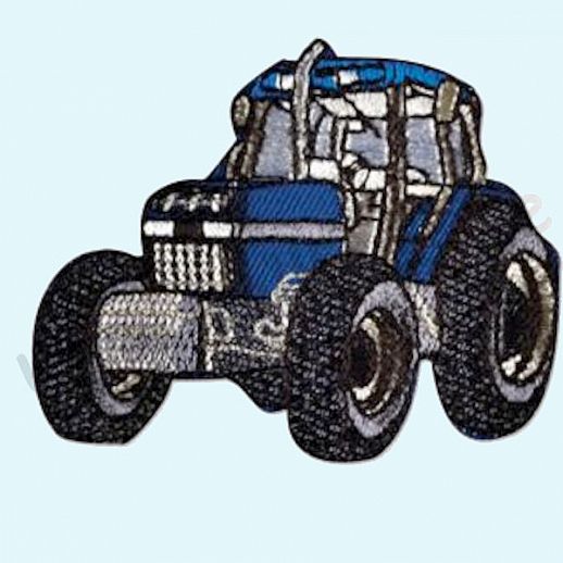☆ Baustellen Trecker Traktor blau ☆ Fahrzeug ☆ Applikation ☆ Bügel Appli ☆ einfach Aufbügeln