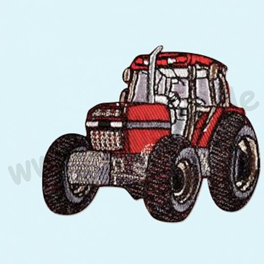 ☆ Baustellen Trecker Traktor rot ☆ Fahrzeug ☆ Applikation ☆ Bügel Appli ☆ einfach Aufbügeln
