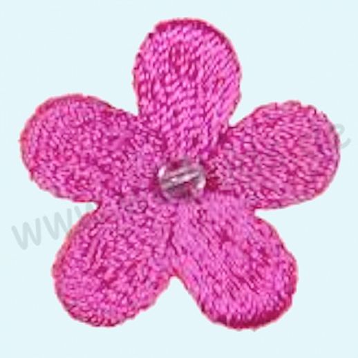 ☆ Kinder Applikation ☆ Blume ☆ pink mit Perle ☆ Bügel Appli ☆ einfach Aufbügeln