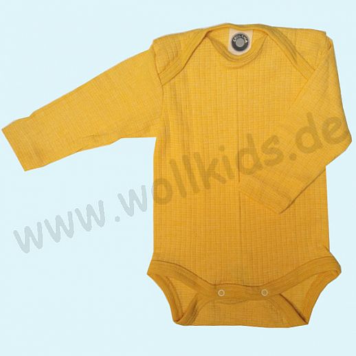 Wickelbody Body mit Kratzschutz Umschlagärmel 50 56 62 68 74 80 86 92 Baby gelb 