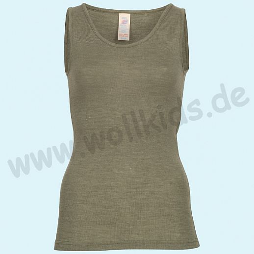 ENGEL: Damen Trägerhemd - Hemd - Wolle Seide olive BIO