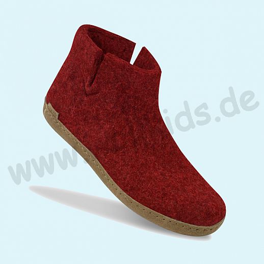 GLERUPS: Hausschuhe The Boot Filzschuhe Stiefelette Boots Schuhe rot