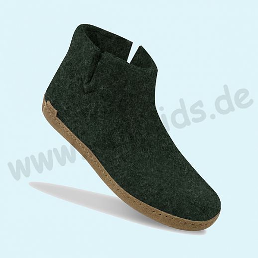 GLERUPS: Hausschuhe The Boot Filzschuhe Stiefelette Boots Schuhe grün