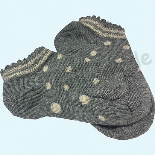 NEU: Grödo - BIO-Baumwolle Kinder Socke kbA BW grau melange Punkte beige Organic GOTS