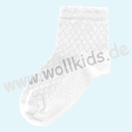 NEU: Grödo Natur - BIO-Baumwolle Kinder Socke Ringel kbA BW weiß filet Organic GOTS