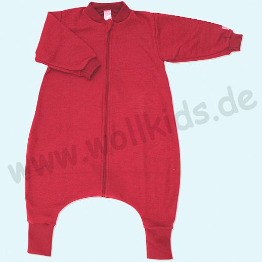 Genial und NEU: LILANO - Schlafsäckchen - Schlafsack - Wolle Seide uni rot - Schlafsack mit Bein