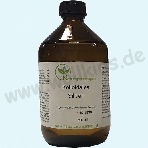 Kolloidales Silber - ca 10ppm - 500ml - echtes Kolloid - Hochvolt-Plasma-Verfahren