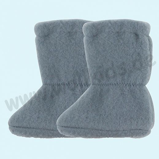 PURE PURE by Bauer: Wollfleece weiche Babystiefel - Schuhe ideal auch für Traglinge - blau