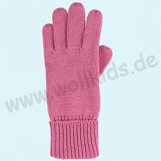 GENIAL: Fingerhandschuhe aus reiner Schurwolle für Kinder - pink