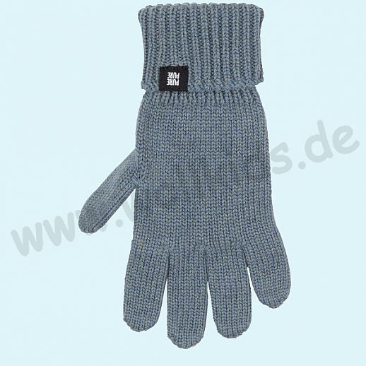 GENIAL: PurePure Fingerhandschuhe für Kinder - Schurwolle kbT mit Seide Organic blau