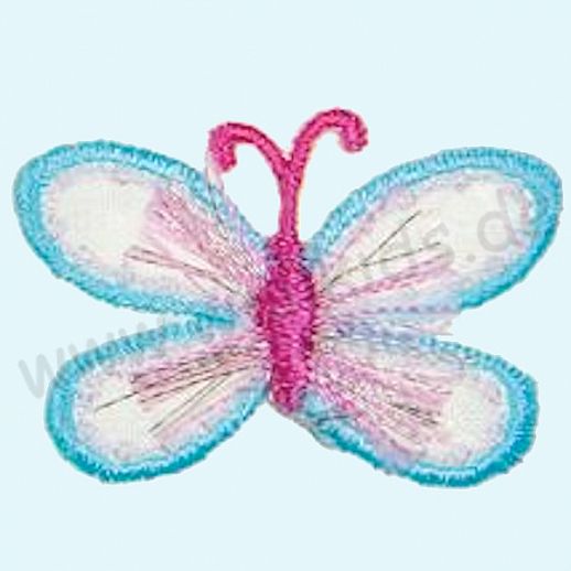 ☆ Kinder Applikation ☆ Schmetterling ☆ Farfalla türkis pink Glitter ☆ Bügel Appli ☆ einfach Aufbügeln