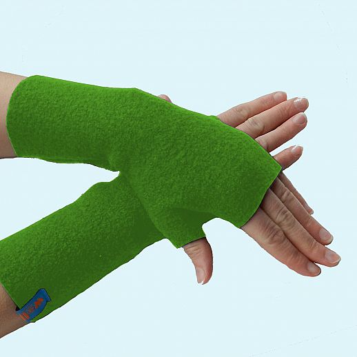 NEU: Damen Pulswärmer Handstulpe Stulpen Walk 100% Schurwolle grasgrün