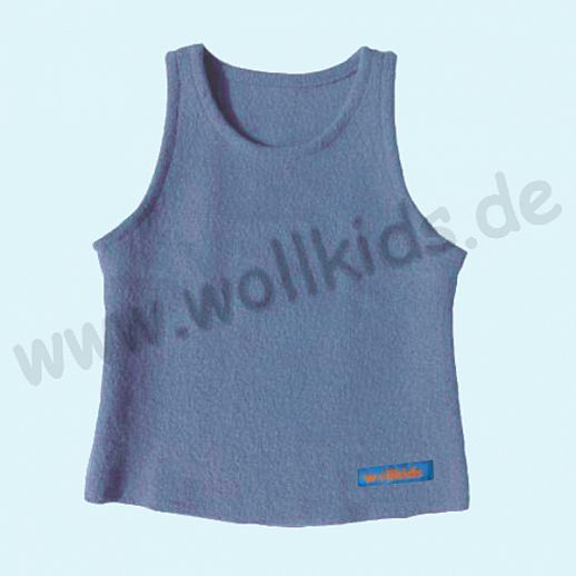 Neuer Schnitt: Öko-Walk Schlupfweste Wollwalk graublau - Pullunder