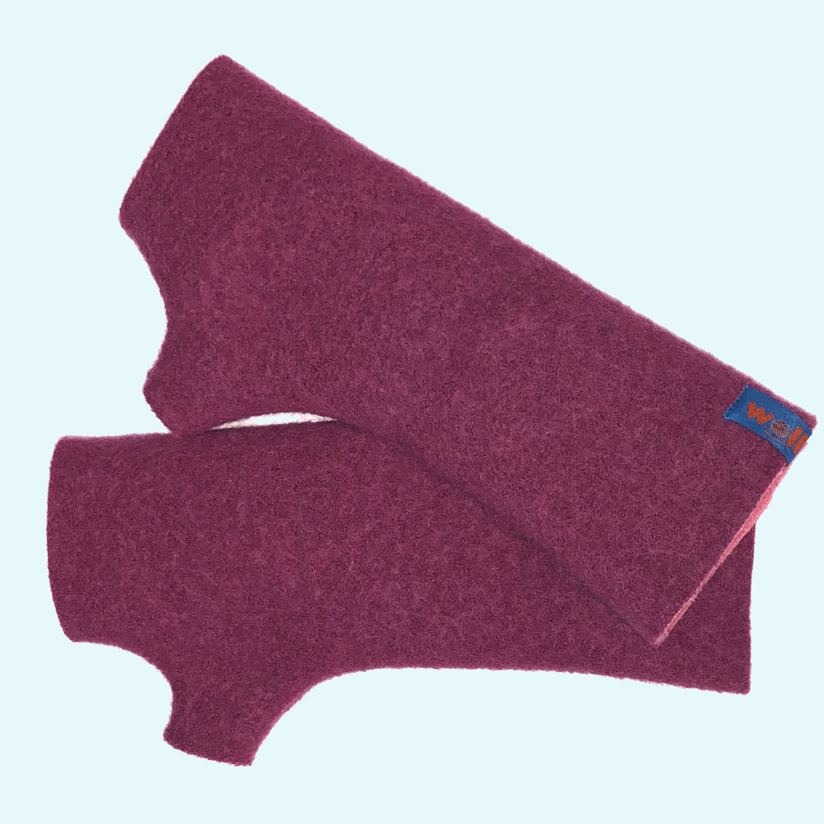 Warme doubleface Pulswärmer für Damen aus 100% Wollwalk von Wollkids