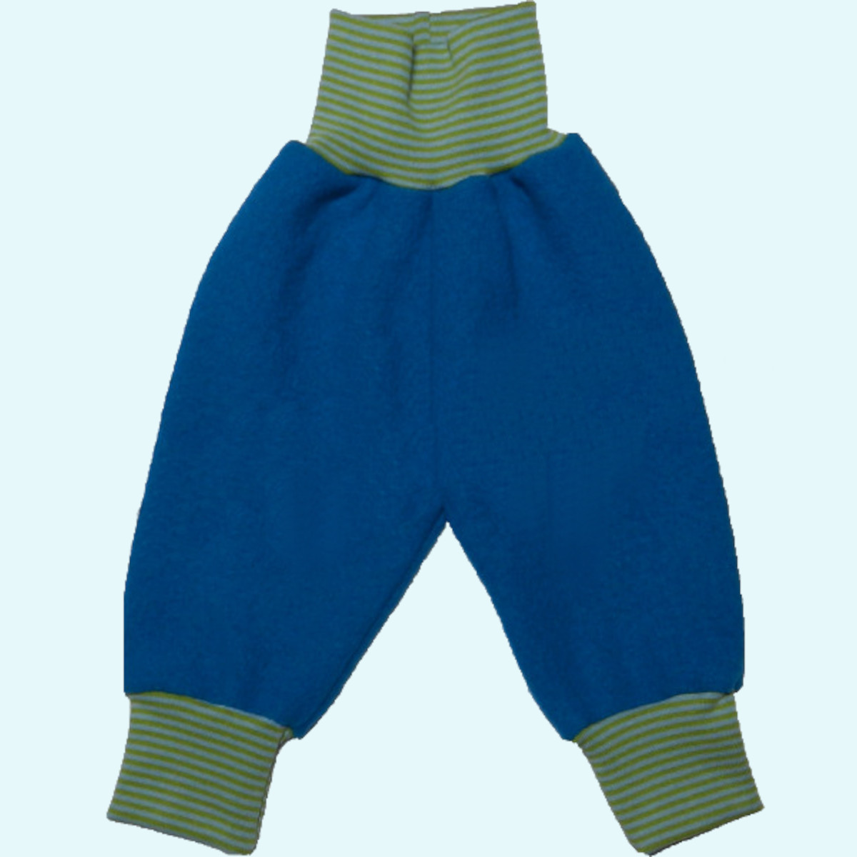 Warme Wollkids Kinder Pumphose aus 100% Wollwalk im Winter - blau/grün Warme Wollkids Baby & Kinder Wollwalk Pumphose mitwachsend für den Waldkindergarten im Winter - Farbe blau/grün