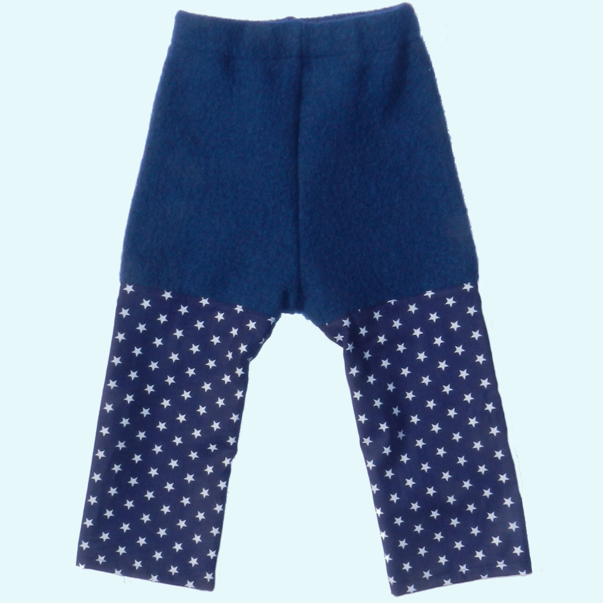 Wollkids Baby Sommer Wollüberhose lang für Stoffwindel 100% Wollwalk Wollkids Baby Sommer Wollüberhose lang für Windel & Stoffwindeln aus 100% Wollwalk - blau Sterne