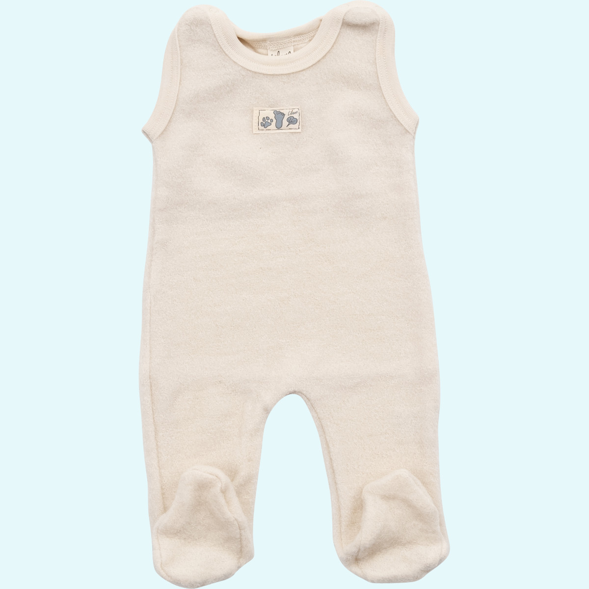 Kuscheliger Lilano Baby Strampler natur merino Wollfrottee-Plüsch Dicker, warmer Lilano Baby Strampler natur aus BIO merino Schurwoll-Frottee-Plüsch