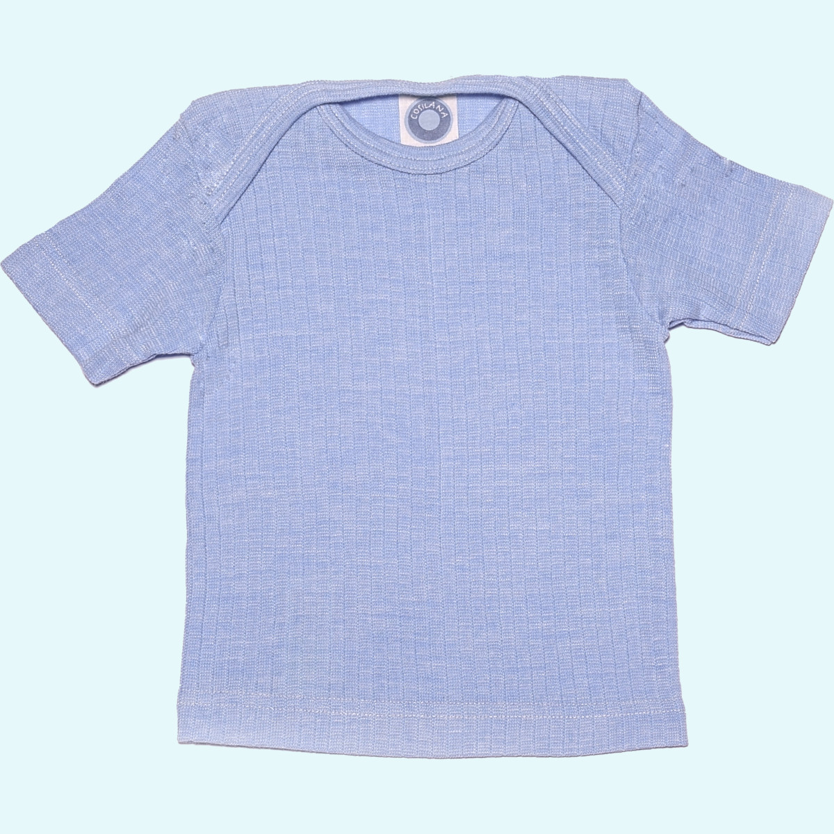 Baby Schlupfhemd kurzarm aus Wolle-Seide-Baumwolle - Cosilana Sommer Schlupfhemd für Babys aus Wolle-Seide-Baumwolle von Cosilana - kurzarm