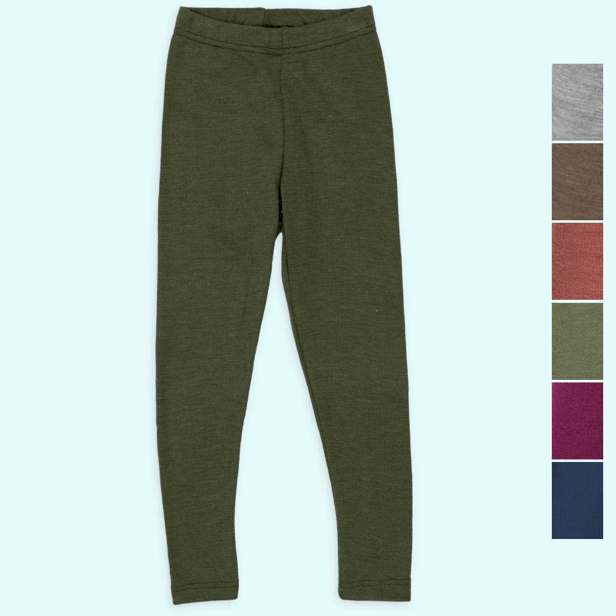 Kinder Leggin lange Unterhose Wolle Seide farbig uni GOTS