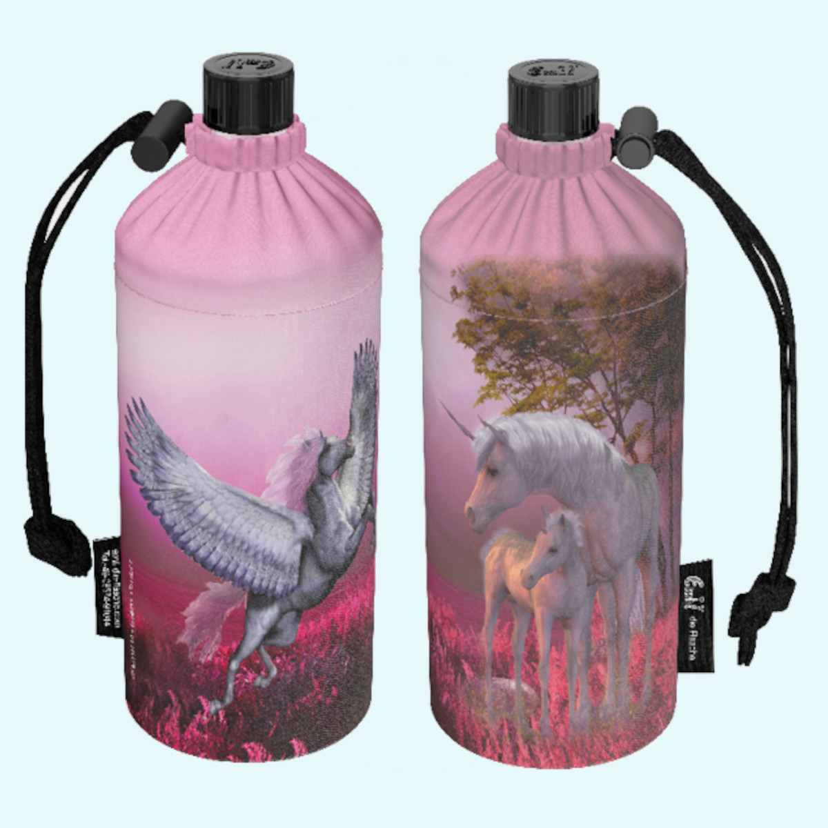 Emil Kinder Trinkflaschen mit Blume des Lebens Schule Emil die Flasche - Kinder Glas-Trinkflaschen für die Schule mit Blume des Lebens & Isolier-Behälter - Die gesunde Trinkflasche