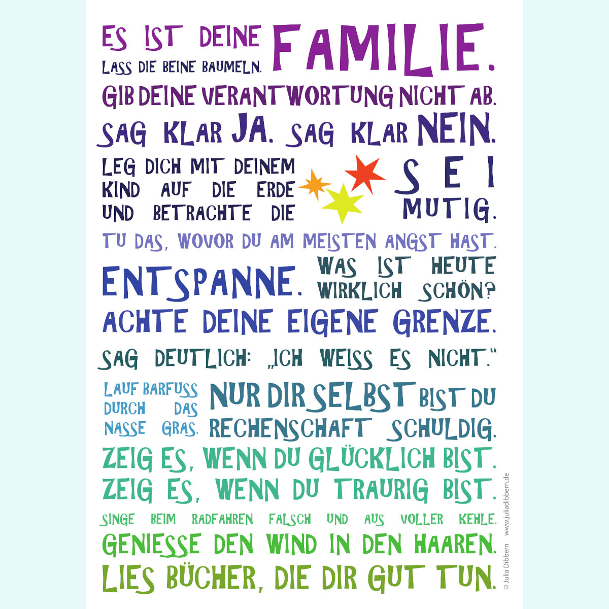 "Es ist Deine Familie..." - Inspirierende Postkarten von Julia Dibbern "Es ist Deine Familie..." - Inspirierende Postkarten von Julia Dibbern