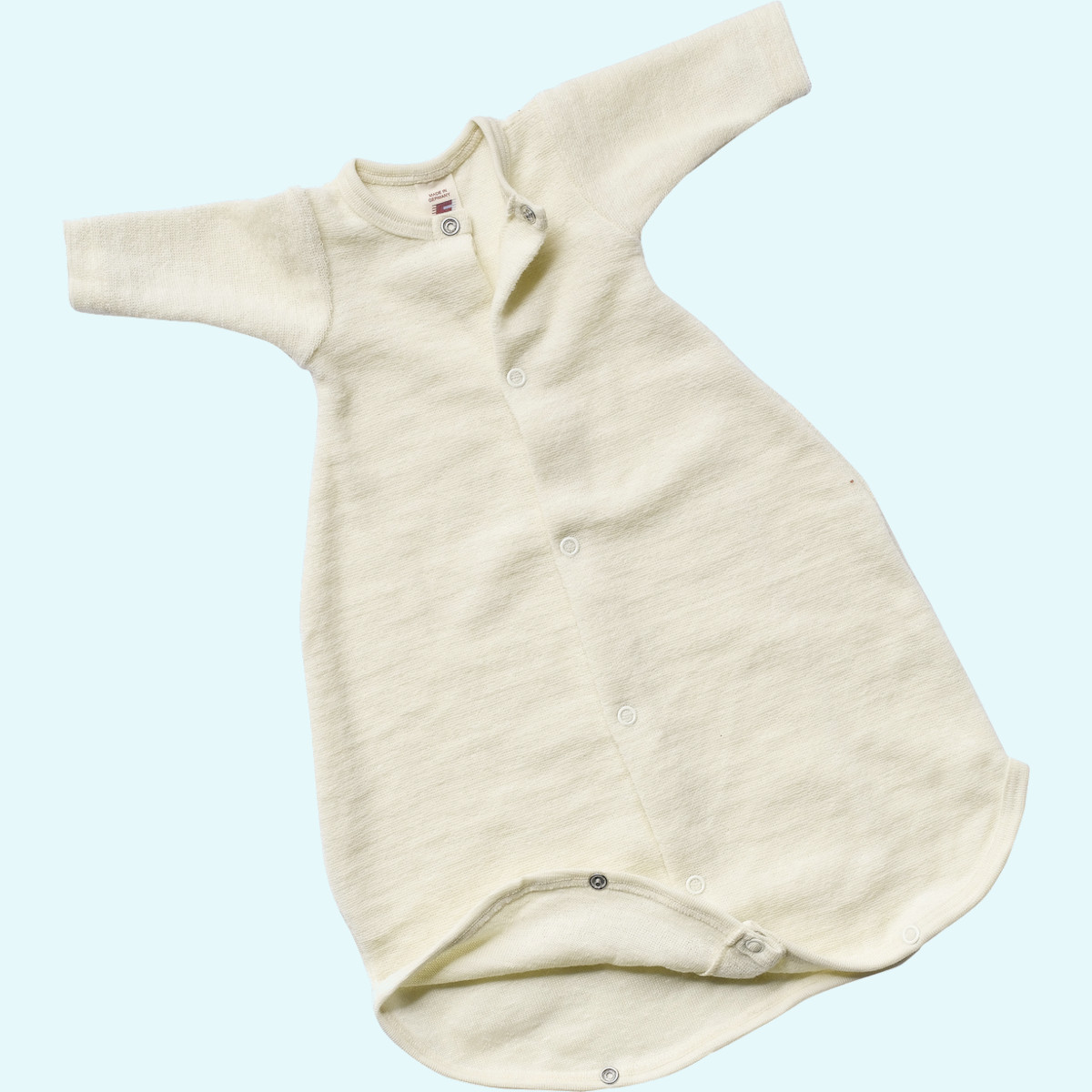 Wickelsack Wollfrotte für Frühchen gr. 44 Frühchen Schlaf und Wickelsack langarm Wollfrottee natur IVN BEST