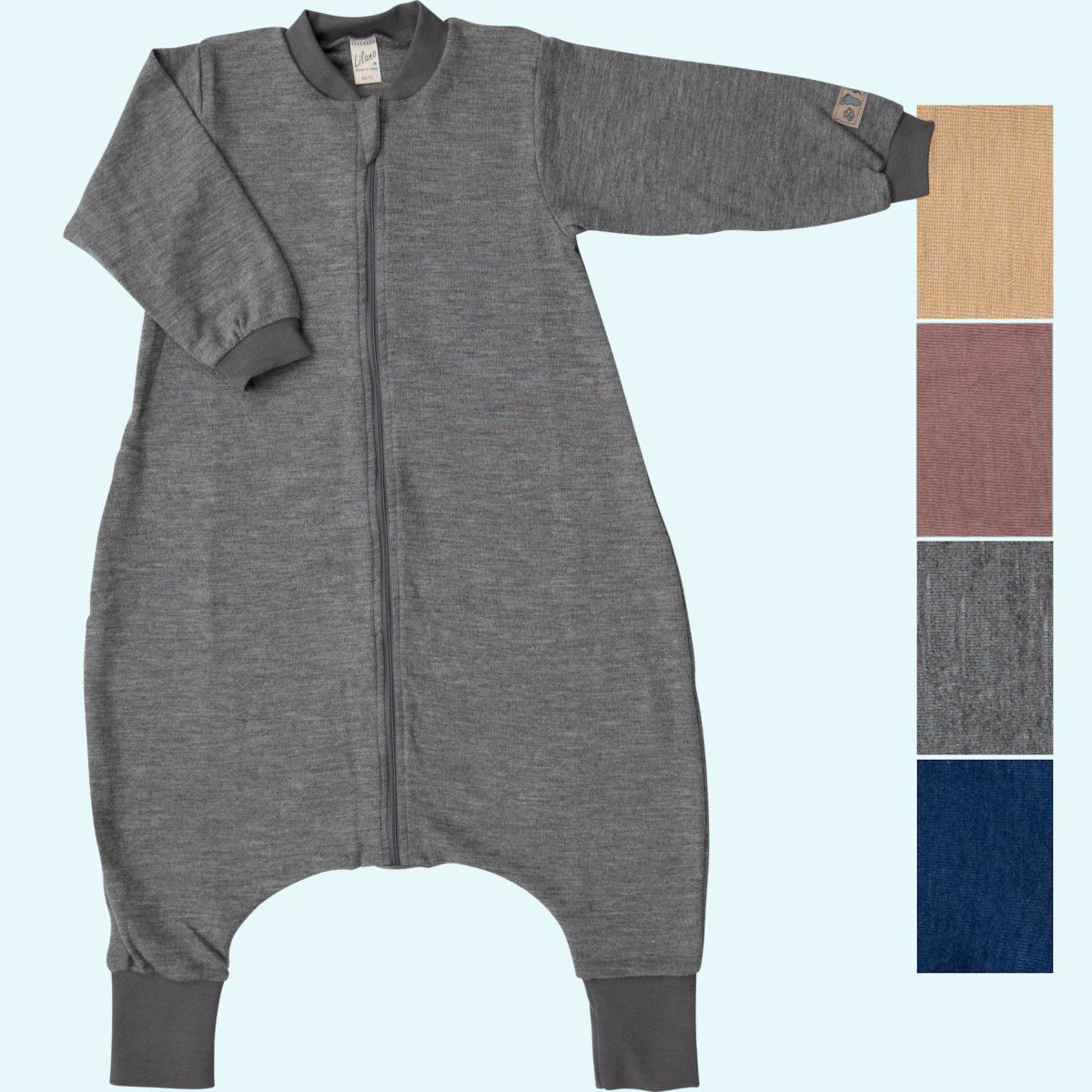 Toller Lilano Lauf-Schlafsack für Baby & Kind aus Merino-Wolle-Seide Traumhafter Lilano Baby & Kinder Lauf-Schlafsack aus BIO merino Wolle/Seide langarm ohne Fuß mit Reißverschluss