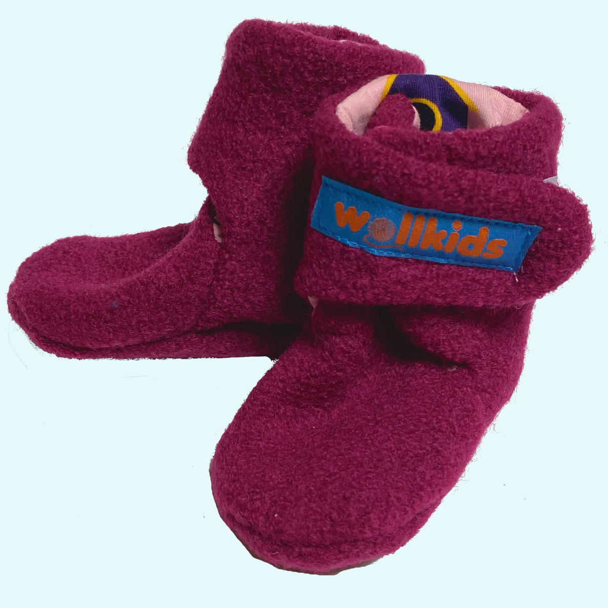 Warme Wollkids Babystiefel Klettstiefel aus 100% Wollwalk mit Baumwollfutter für Babys