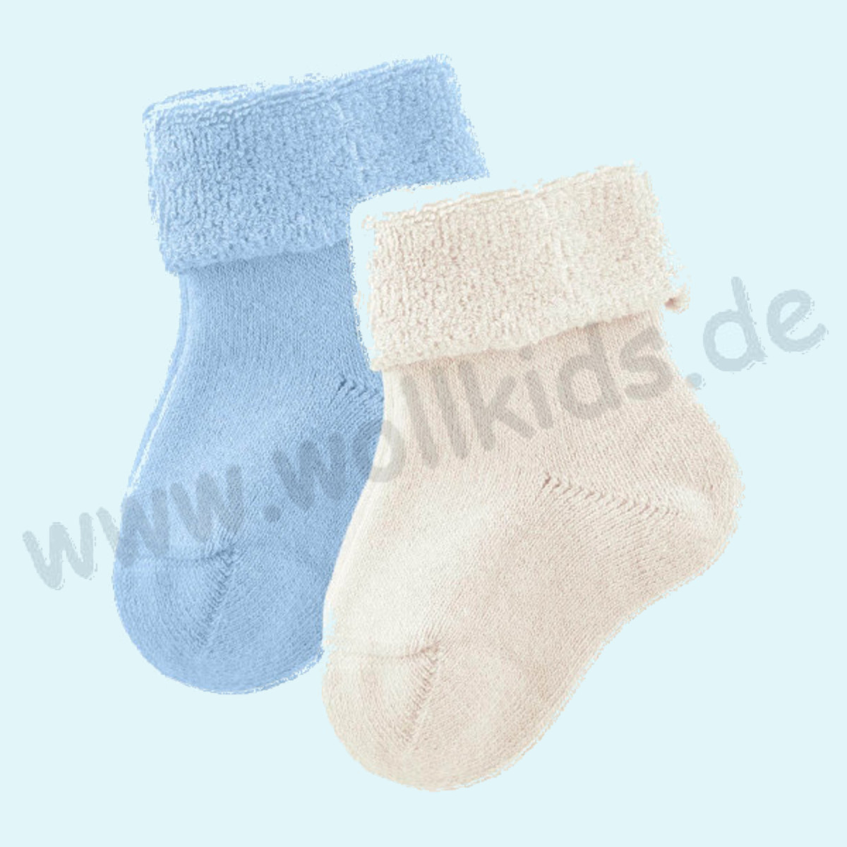 Kuschelweiche Baby Frottee-Plüschsocken aus reiner BIO Baumwolle 2er Pack von Livingcrafts
