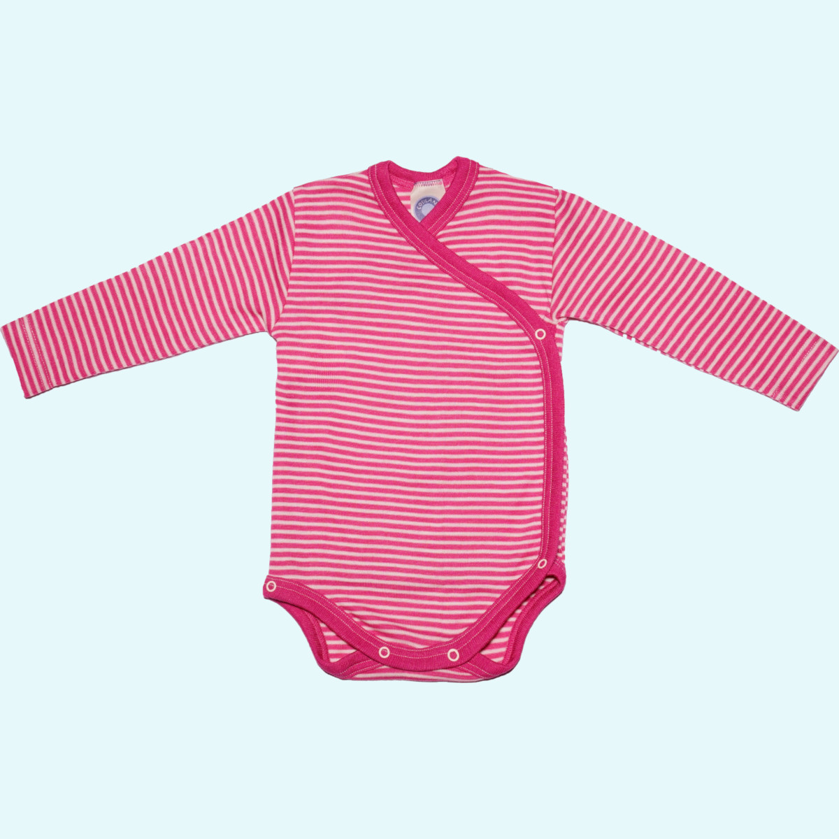 Weicher Cosilana Baby Wickelbody Merinowolle Seide Baby langarm Wickelbody geringelt von Cosilana aus BIO merino Schurwolle/Seide - ideal im Winter & bei empfindlicher Haut GOTS