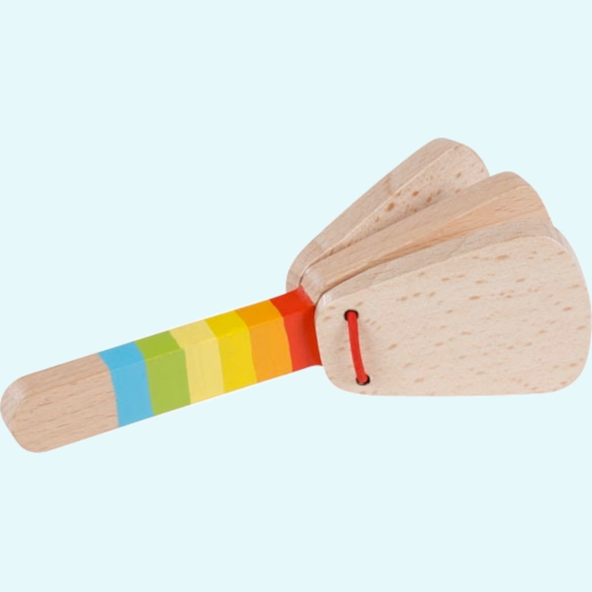 Süße Regenbogen Kastagnetten aus Holz für Kinder ab 3 Jahre von Goki Süße Regenbogen Kastagnetten aus Holz für Kinder ab 3 Jahre von Goki