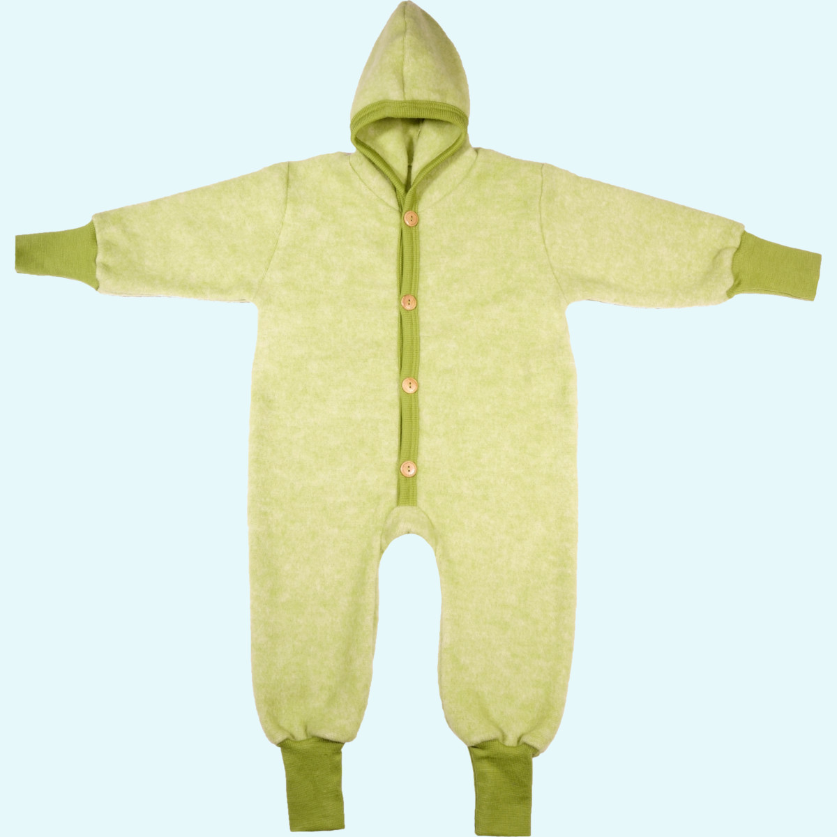 Flauschiger Wollfleece Overall für Babys von Cosilana Wollfleece Winter Overall für Babys mitwachsend mit Kapuze von Cosilana aus BIO merino Schurwolle & Baumwolle - ideal für empfindliche Haut GOTS