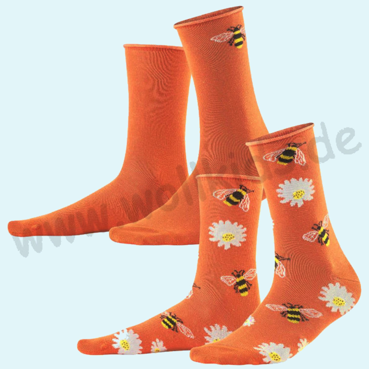Hübsche Damensocken Socken Motivsocken aus reiner BIO Baumwolle im 2er Pack von Livingcrafts