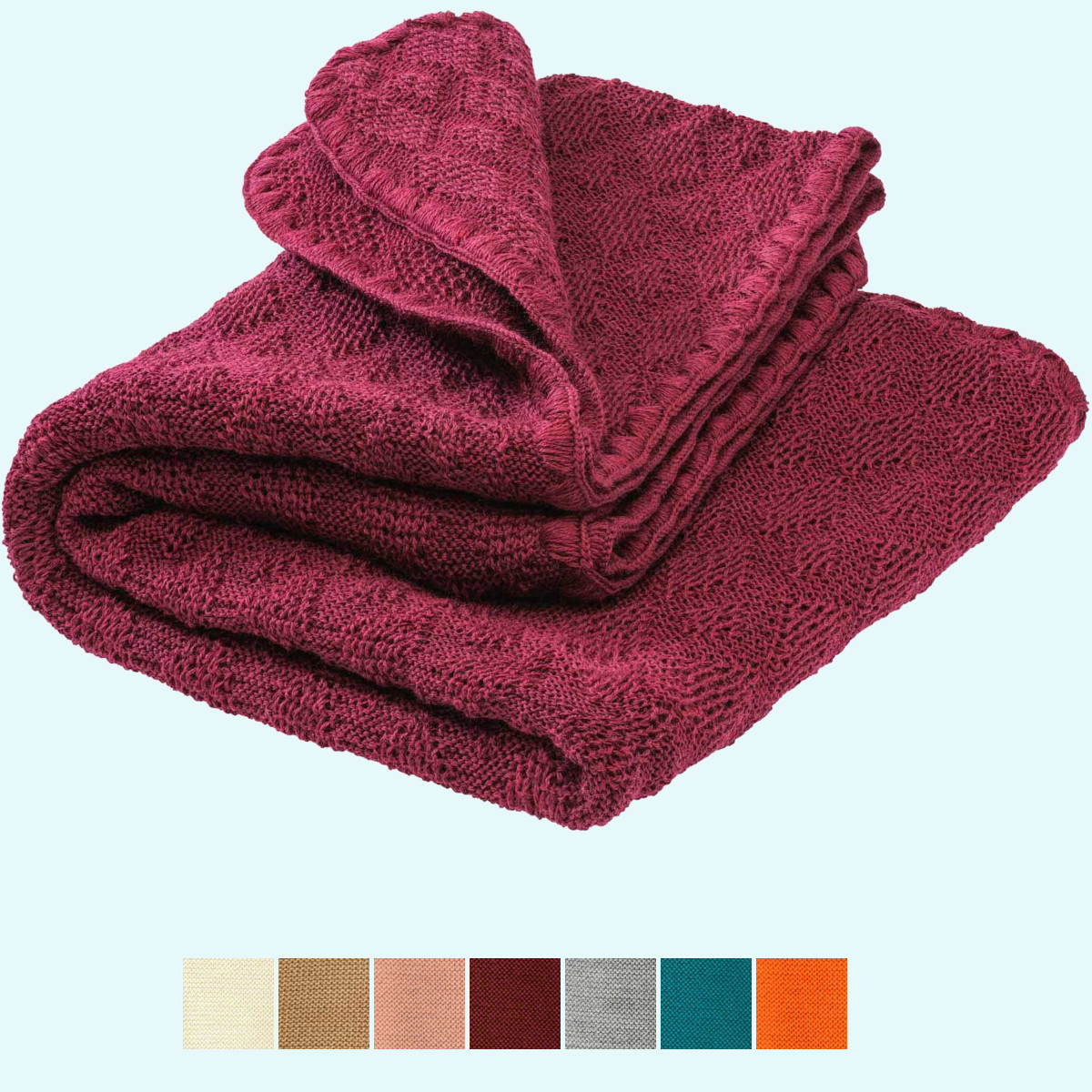 Weiche disana Baby Strick-Kuscheldecke aus Merino-Wolle  SALE - Zauberhafte disana Baby Strick-Decke 80x100 aus kbT merino Schurwolle - Kuscheldecke GOTS