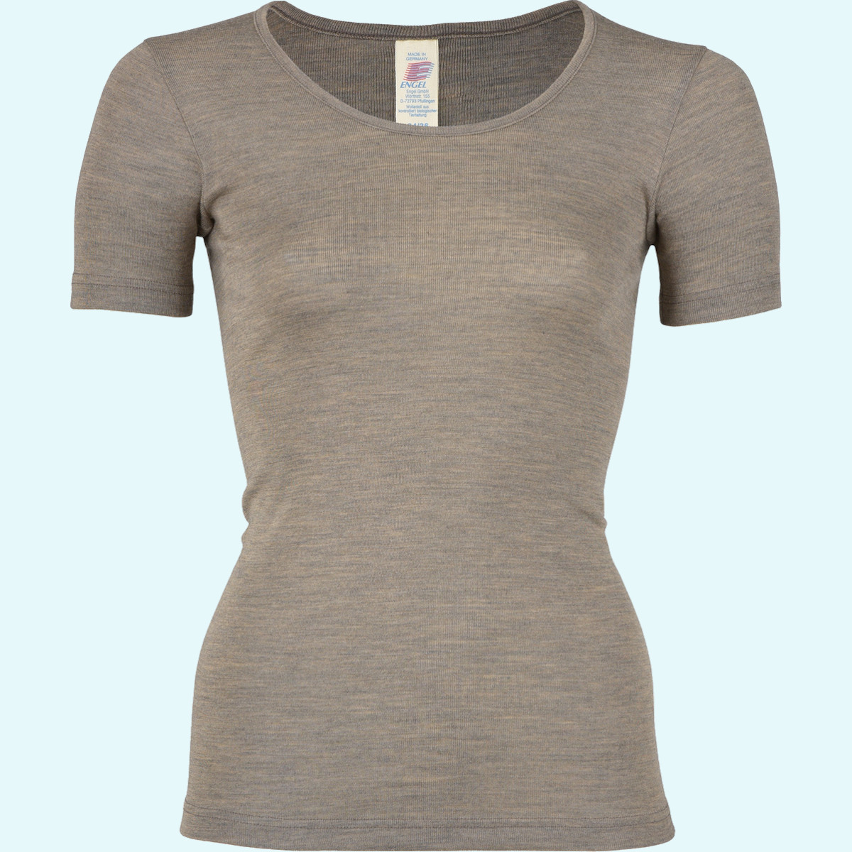 Damen Shirt kurzarm Wolle Seide farbig uni GOTS