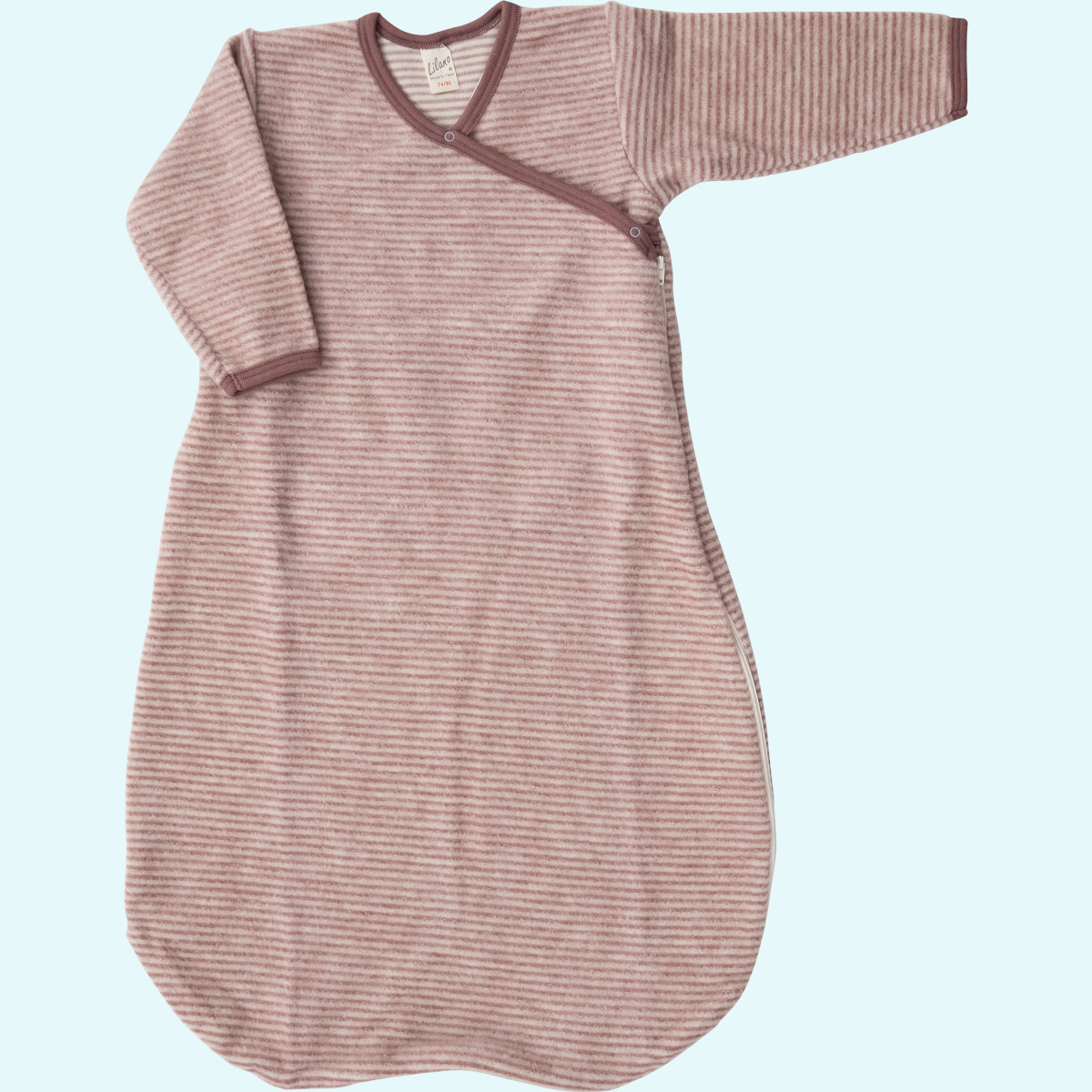 Kuscheliger Lilano Baby Wickelsack merino Schurwoll-Frottee-Plüsch Dickes, weiches Lilano Baby Wickelsäckchen langarm aus BIO merino Schurwoll-Frottee-Plüsch