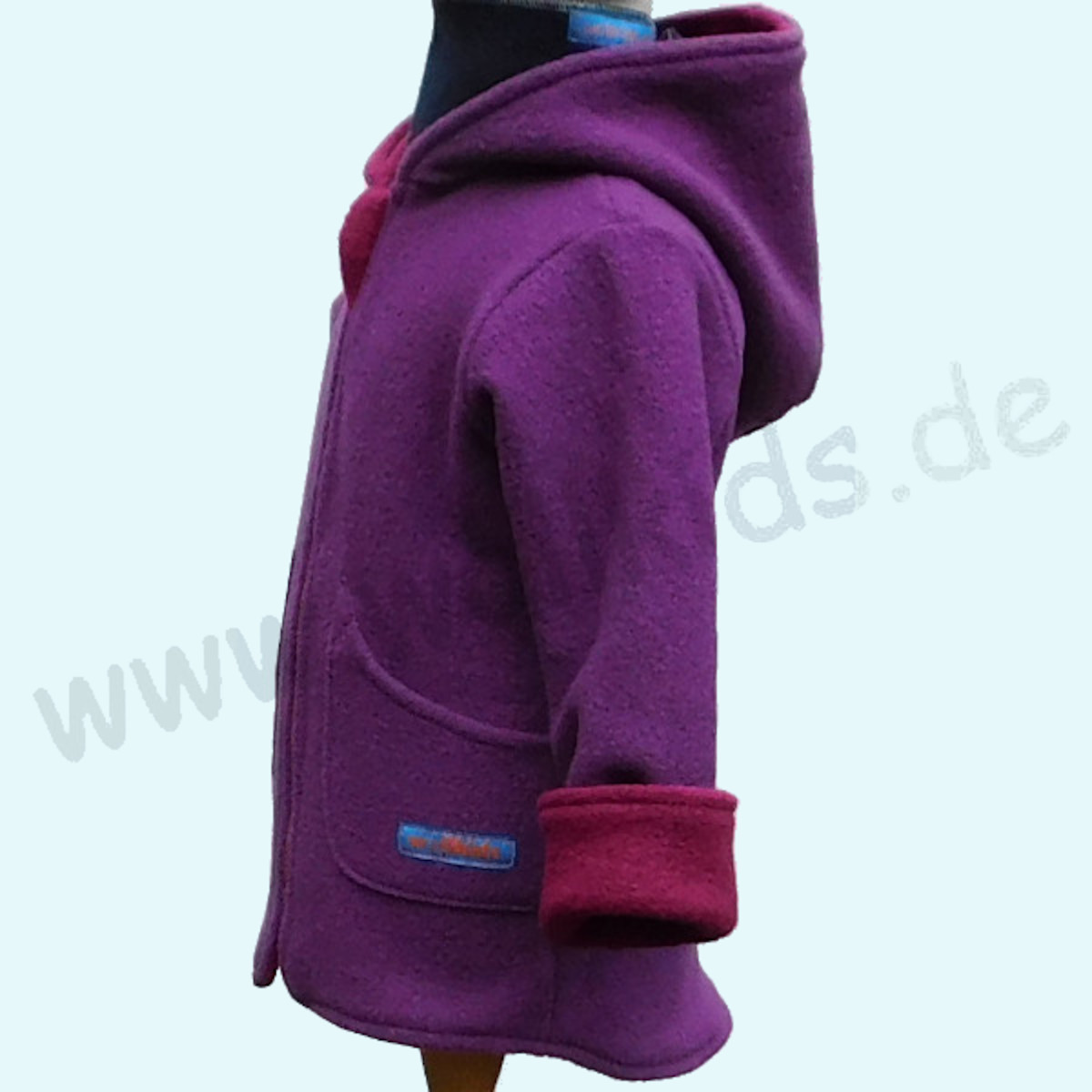 Mädchen Walkjacke aus 100% Schurwolle - Wollkids lila/beere Doubleface Walkjacke für Mädchen aus 100% Schurwolle von Wollkids - Farbe lila/beere