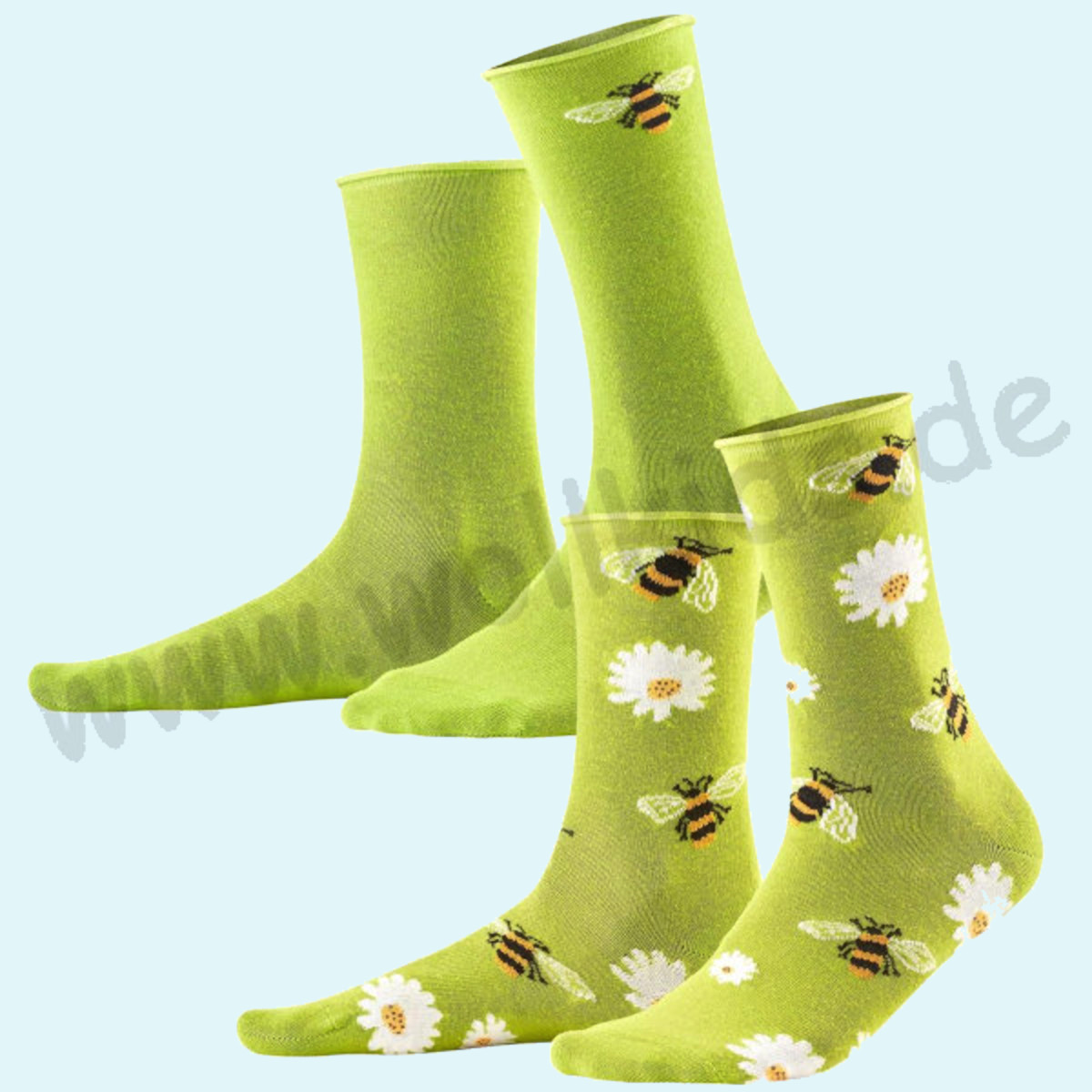 Hübsche Damensocken Socken Motivsocken aus reiner BIO Baumwolle im 2er Pack von Livingcrafts