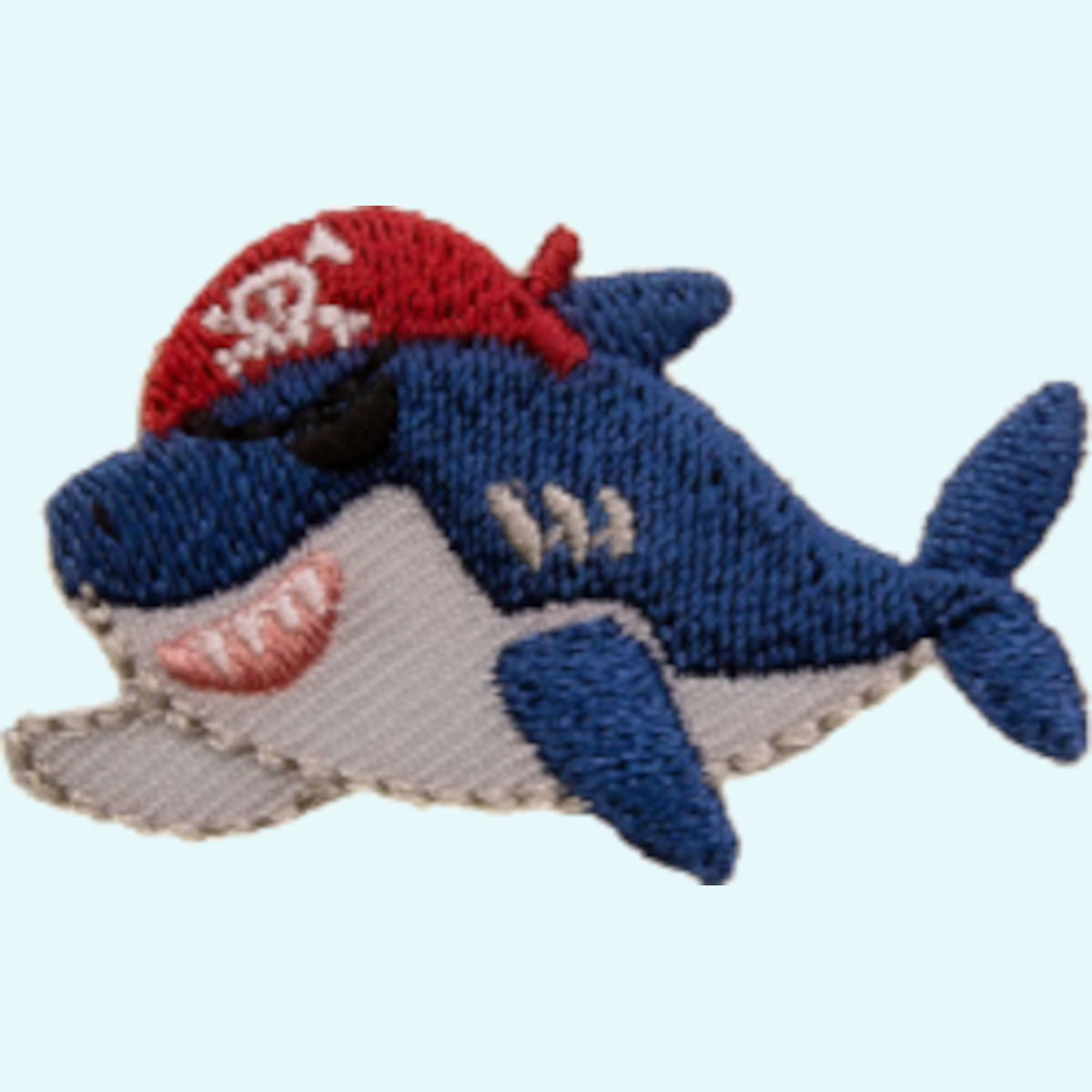 Bügelapplikation Bügelbild - Piratenhai - Hai- einfach Aufbügeln & fertig