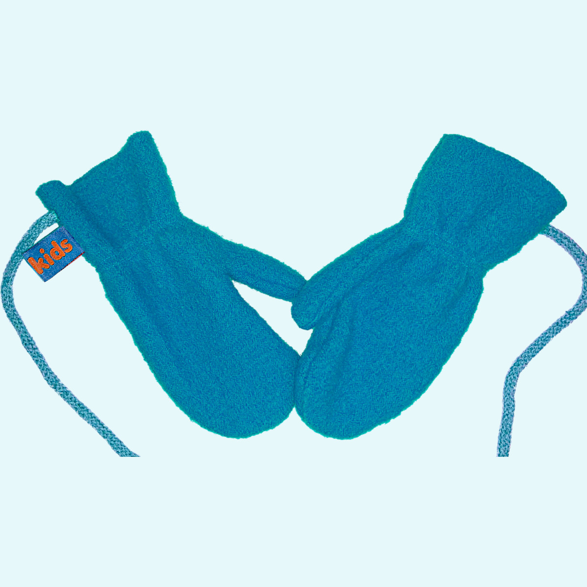 Warme Wollkids Baby & Kinder Winter Fäustlinge aus 100% Wollwalk Warme Wollkids Baby & Kinder Walk Handschuhe Fäustlinge aus 100% Wollwalk für den Winter mit Band