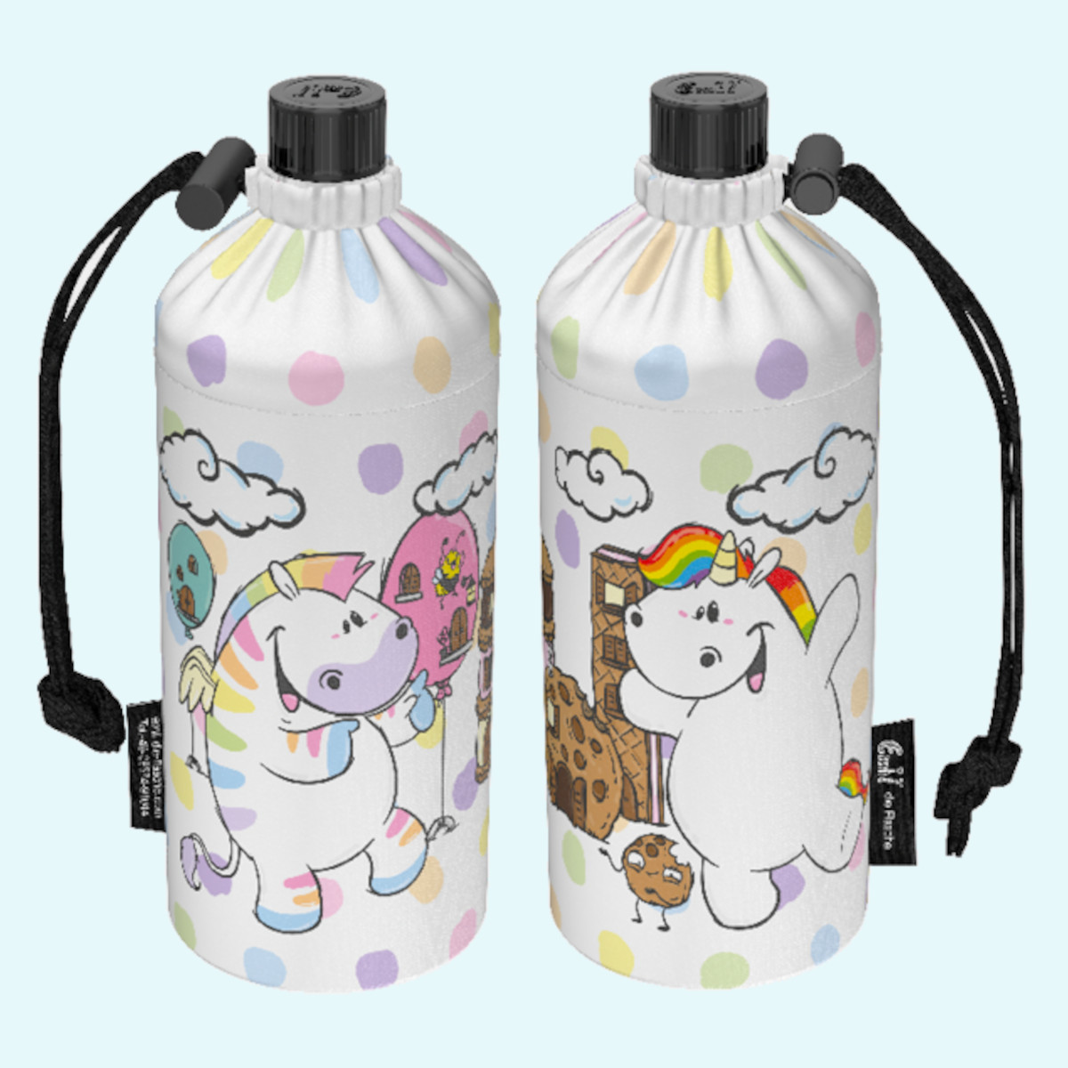 Emil Kinder Trinkflaschen mit Blume des Lebens Schule Emil die Flasche - Kinder Glas-Trinkflaschen für die Schule mit Blume des Lebens & Isolier-Behälter - Die gesunde Trinkflasche