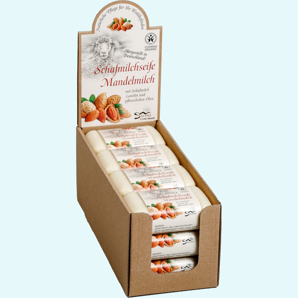 Saling Schafmilchseife - BDIH Zertifizierte Natur-Seifen mit Schafmilch 100g Stück