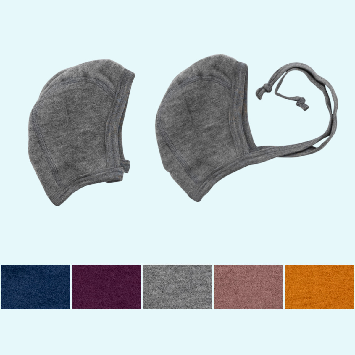 Weiches Lilano Baby Häubchen merino Schurwoll-Frottee-Plüsch Fluaschiges Lilano Baby Wollfrottee Häubchen - Erstlingsmütze aus BIO merino Schurwoll-Frottee-Plüsch - ideal im Winter GOTS