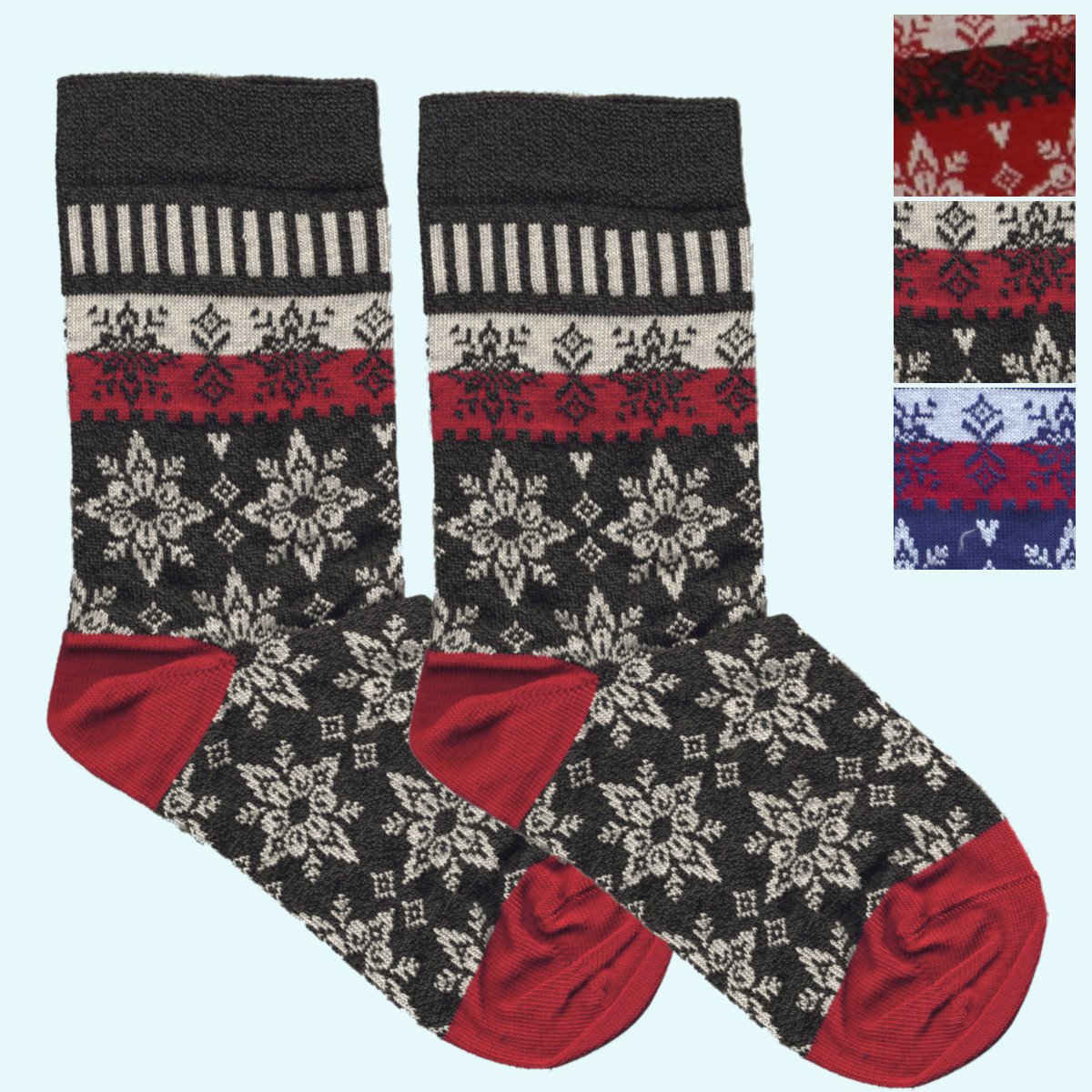 Winterliche Damen Socken mit Eisstern aus Bio Baumwolle - Grödo Winterliche Damen Socken mit Eisstern aus Bio Baumwolle von Grödo