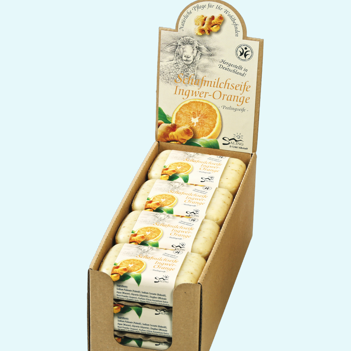 Saling Schafmilchseife - BDIH Zertifizierte Natur-Seifen mit Schafmilch 100g Stück