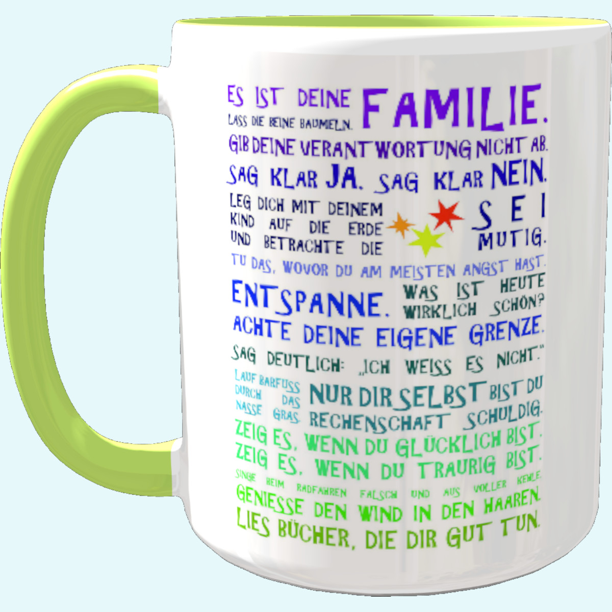 Panorama-Tasse: "Es ist Deine Familie..." - Inspirierende Postkarten von Julia Dibbern ☕ Panorama Tasse: "Es ist Deine Familie..." - Inspirierende Postkarten von Julia Dibbern