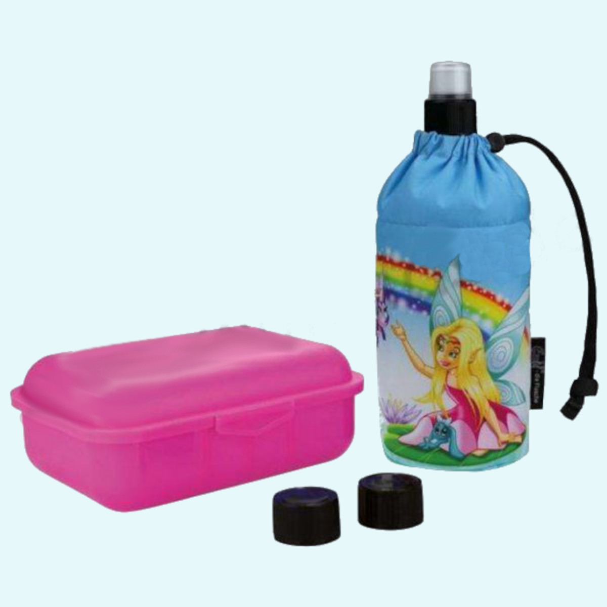 Emil Kinder Schulstart Starter-Set mit Brotdose + Trinklasche Emil - Kindergarten & Schulstart Starter-Set für Kinder - Brotdose, Trinkflasche mit Trinkcap & Ersatzverschlüsse