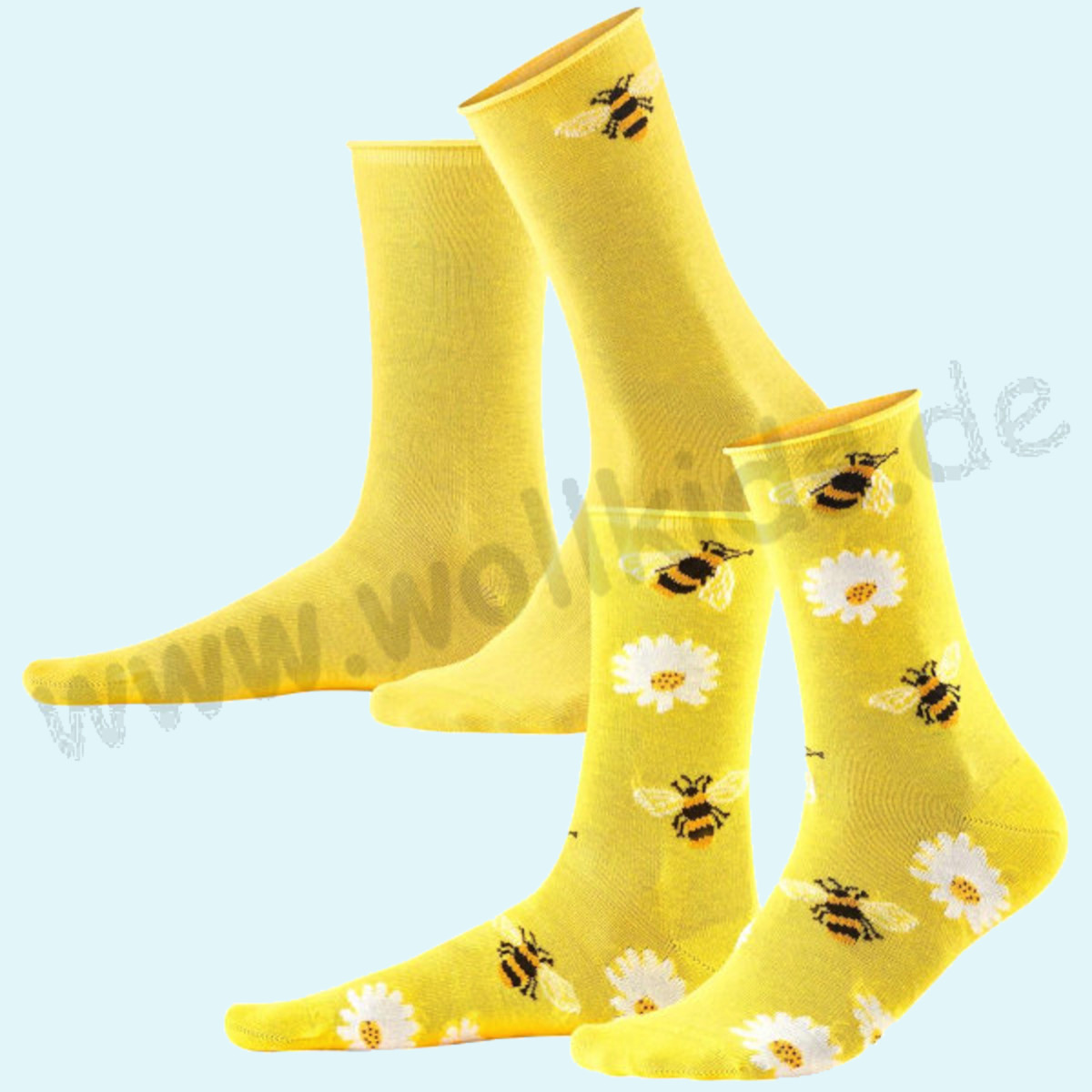 Süße Damen Socken aus 100% BIO Baumwolle im 2er Pack - Living Crafts Bunte Socken für Damen aus 100% BIO Baumwolle von Livingcrafts - 2er Pack